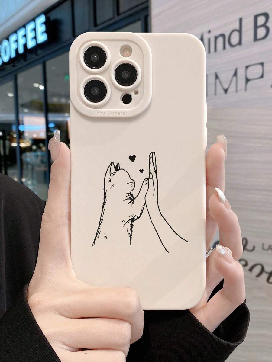 Carcasa gato y mano iPhone 12