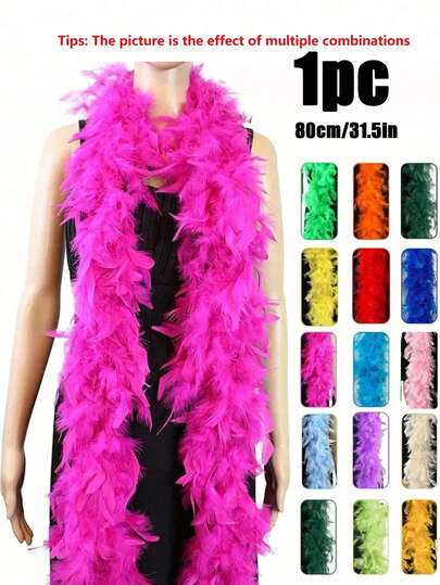 1 pezzo Sciarpa in piume artificiali soffici, scialle di piume, adatto per costumi di feste di compleanno fai-da-te, accessori per fotografia di matrimoni, performance sul palco, feste in casa, costumi di Ognissanti, concerti e decorazioni per la casa, costumi e accessori per carnevale, forniture per feste.