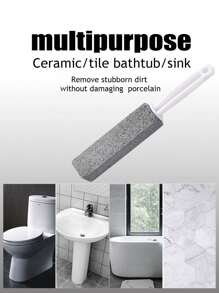 1pc Bathroom Toilet Cleaning Products: Long Handle Pumice Stone Toilet Cleaner Brush, No Dead Angle Cleaning Brush, Powerful Stain Remover For Toilet Bowl, Urine Stain Scrub Brush Home Bathroom Decor Fall Decor Back To School - Multicolor - View 8