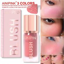 AINIPINK 1 件装液体腮红 - 轻盈优质，可叠加自然红晕，带有浆果色调，质地柔滑，适合脸颊和眼周，持久闪亮效果 - 非常适合情人节和母亲节的礼物 - 彩色 - 查看 3