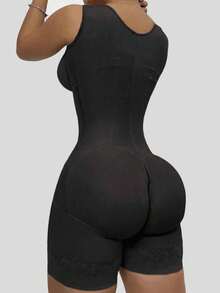 Fajas colombianas moldeadoras shapewear, control de abdomen, prenda reductora, prenda de compresión post cirugía - Negro - Ver 3