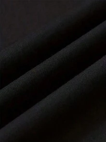 Camiseta de manga corta con estampado de moda para hombres SU ER| Diseño exquisito| Esencial para el verano| Fácil de combinar, mostrando tu estilo - Negro - Ver 5