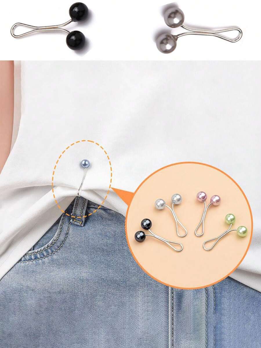 2/4 Peças Conjunto de Broches e Alfinetes em Liga Metálica em Formato de U - Alfinetes de Segurança Metálicos Multiuso para Lenços, Calças, Golas e Punhos - Sem Eletrodeposição, Destacável, Design Sem Costura, Acessórios de Halloween, Dia dos Professores