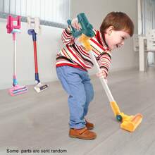 Kinder Staubsauger Spielzeug, 4 in 1 elektrisches Staubsauger Set zum Rollenspiel, Haushaltsreinigungsspielzeug mit Musik & Licht, Zusammenstellbares Lernspielzeug für Reinigung für Jungen Mädchen Geburtstagsgeschenk, einige Teile in Zufallsfarben