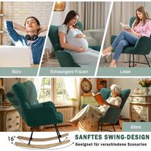 HaiYiZuhause Rocking Chair Modern Chair With High Back Soft Relaxing Chair And Relaxing Chair For Living Room Bedroom And Reading Room Rocking Chair Cream White