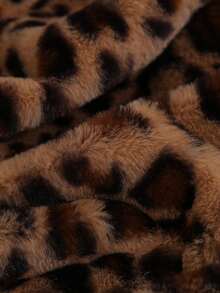 1pc Leopard Print Faux Fur Double Layer Warm Blanket, Soft And Smooth Faux Animal Fur Texture, Reversible Plush Throw Blanket For Home, Living Room, Bedroom, Sofa, All Season Multipurpose Coverlet To Enhance Your Living Quality - 圖片色 - 查看 7