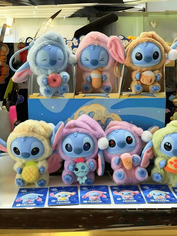 Disney 1pc Disney Cartoon Character Stitch Blind Box Figurine, Decorative Collectible Doll Blind Box, Suitable For Bedroom Decor, Bag Charm, Car Decor, Back To School Gift, Birthday Gift, Gift For Loved Ones, Fashion Decor - Labubus -