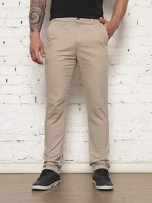 Men's Tailored Twill Trousers, Sporty Fine, Knife Pocket, Built-In Pocket - CASTANHO - 查看 1