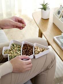 2pcsChristmas Tree Compartments Dry Fruit Plate, Home Snack Plate, Candy Plate, Sunflower Seed Plate, Creative Plastic Fruit Plate, Suitable For Festival Decoration Christmas Christmas Decorations Christmas Pajamas Christmas Gifts Christmas Decor