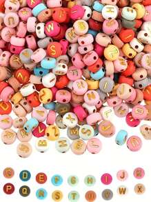 120/260 Stücke 7*4mm bunte Buchstaben Buchstaben Perlen, für DIY Armband, Halskette, Ohrring Schmuckherstellung Set