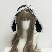 1pc/Set Women's Colorful Butterfly Decor & Wide Lace Headband Hair Accessories, Suitable For Daily Wear And Cosplay, Cute Style, Made Of Polyester And Spandex Halloween Valentine's Day