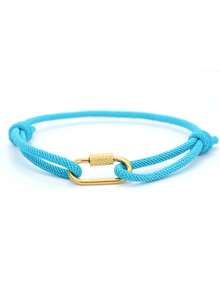 New Handmade Rope Men Bracelet Detachable Gold Color Mountaineering Buckle 3mm Sliding String Bracelet Adjustable Casual - Minimalist Bracelet Style - View 11