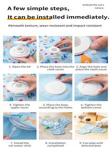 Interactive Cat Toys Hide And Seek Moving Concealed Teaser Rechargeable Automatic Indoor Kitten Exercise Rotating Electric Toys Electric Hunting Cover Pet Gift Pet Toy - Multicolor - View 11