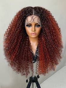 Perucas sintéticas Jerry Curl de 24 polegadas, perucas crespas e cacheadas para mulheres afro, 13x5x1,5, pretas, pré-depiladas, perucas de renda frontal Latisha para mulheres