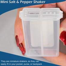 1/2 Juego de Botellas Pequeñas para Sal y Pimienta - Plástico Transparente con Tapa, Salero y Pimentero de Viaje - Multicolor - Ver 3