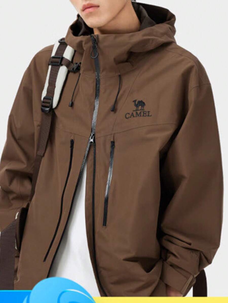 CAMEL CROWN Men's Outdoor Classic Hardwearing Jacket, Single-Layer Waterproof Hiking Coat - Brown - View 1