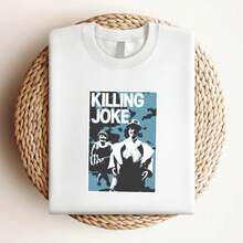 180g Pure Cotton Killing Joke Retro T-Shirt, Killing Joke Shirt, Metal Band TE3417 Comfortable Slightly Soft Graphic Summer Top For Everyday Wear For Women Stylish Designer Clothes Unisex Homme Versatile Streetwear Stretched Breathable Print Round Neck Short Sleeve Fashion Casual