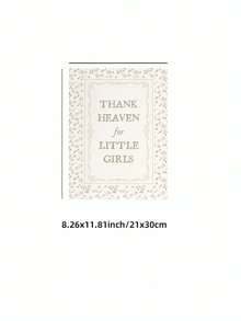 1 件无框复古“感谢天堂赐予小女孩”儿童房墙壁艺术 Cottagecore 鼠尾草绿色花卉海报，带有乡村格言，农舍女孩房间装饰印刷品，适用于卧室/宿舍/派对，完美的礼物和植物墙面装饰（墙壁印刷品、时髦海报、返校装饰） - 彩色 - 查看 11