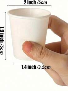 100 个一次性纸杯 - 2 盎司/60 毫升，迷你杯，适用于热饮和冷饮（咖啡、茶、果汁），圣诞节/万圣节/复活节/婚礼/情人节主题，食品服务设备与用品，非常适合家庭、品尝派对零食容器、办公室咖啡饮料糖果酒店迷你冲洗杯 - 彩色 - 查看 3