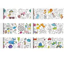 Super Long Children's Graffiti Painting Roll With Different Themes, Suitable For Boys And Girls Coloring And Drawing Over 3 Years Old Christmas Decoration