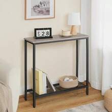 HOOBRO Slim Console Table With Storage Industrial Hallway Table Slim Sofa Table - Grey - View 1