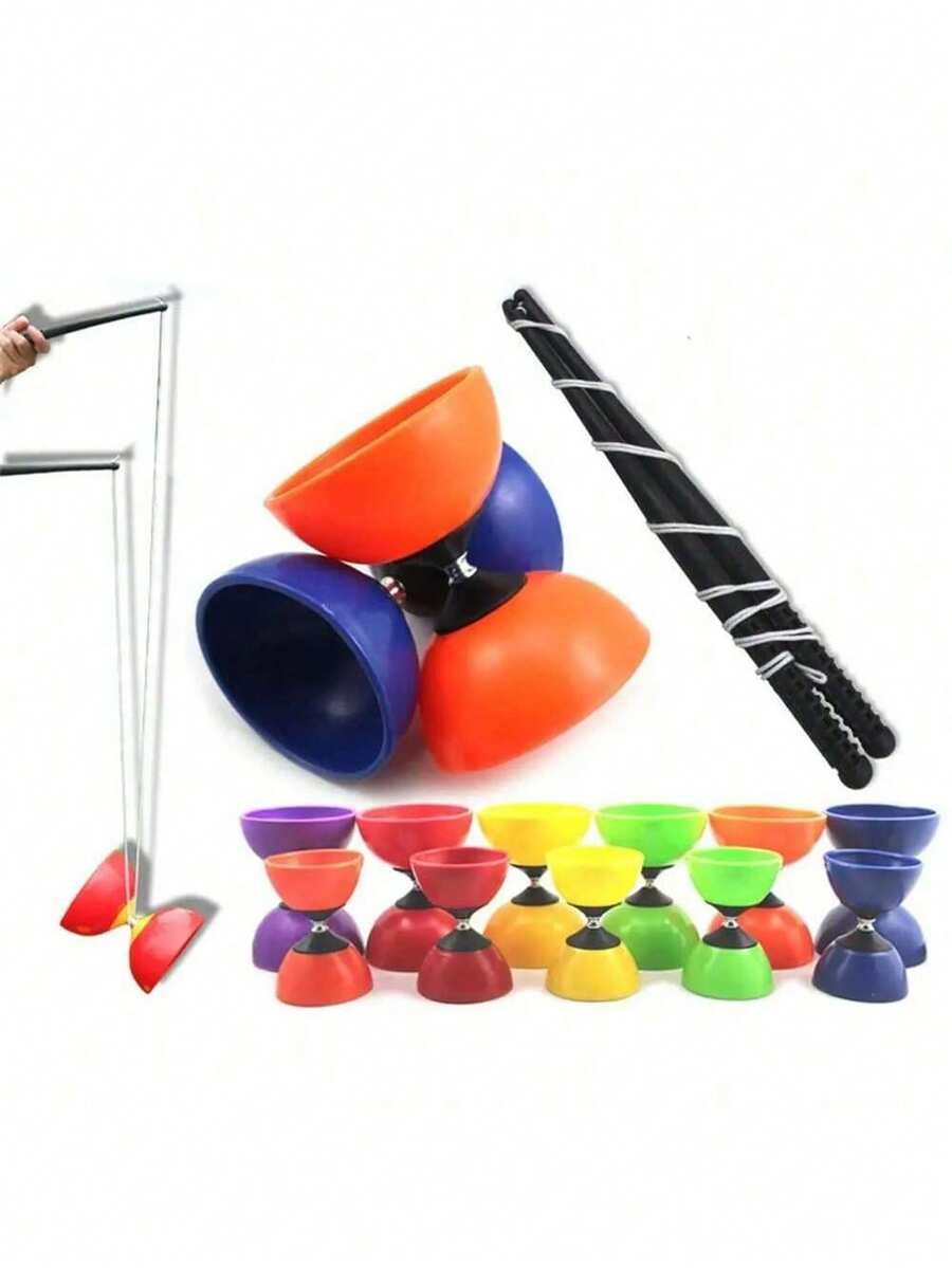 高性能顺滑旋转中国空竹，EVA户外健身骑行训练娱乐玩具，必备返校运动装备，杂耍艺术家的完美礼物，户外活动玩具空竹杂耍套装，顺滑旋转玩具，返校运动装备，高性能空竹表演道具，户外娱乐玩具黑蓝空竹套装