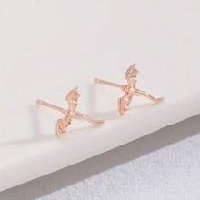 Ladies' Mini Dragon Ear Nails - Small Flying Dragon Earrings, Daily And Party Gothic Fantasy Accessories, Essential For Birthday And Halloween Dress Up - Minimalist Style Earrings, Exquisite And Delicate Design - Hoa hồng vàng - Xem 5