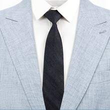 1 pieza Corbata clásica de lino de 6 cm de unicolor para hombre, color macaron