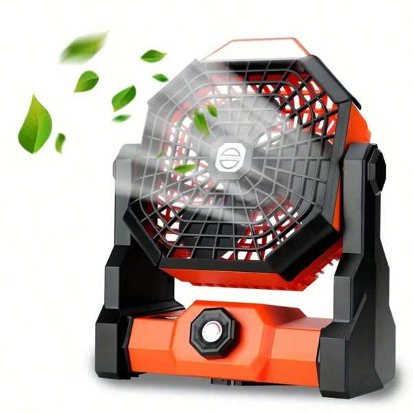 Rechargeable Outdoor Camping Fan With LED Light - Portable USB-Powered Lithium Battery Fan, Sturdy & Durable Design For Camping, Picnics, Gatherings, Pets - Essential Accessory