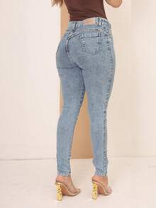 Calça Jeans Feminina Cintura Alta Tecido Encorpado Premium Muito Elastano Modela o Corpo Levanta Bumbum Confortável e Elegante Blogueira Moderna Lisa