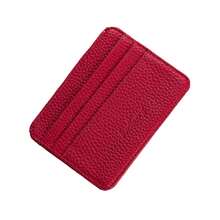 超薄PU信用卡钱包，带前置口袋，简约紧凑型口袋钱包，男女通用，迷你钱包，女士零钱包 - 彩色 - 查看 13