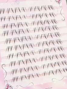 80 szt. naturalnie wyglądających sztucznych rzęs, delikatne, przezroczyste rzęsy na trzonku, częściowe kępki, odpowiednie do codziennego noszenia, przyjazne dla początkujących (losowa dolna karta) Kępki rzęs, kępki rzęs, pojedyncze rzęsy, sztuczne rzęsy