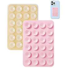 4pcs/Set Silicone Suction Cup Phone Holder, Waterproof Sticky Base Fit Most Phones, Selfie Video Universal Finger Grip, Black/White/Purple/Orange Colors; 2pcs/Set Black-Pink/White Colors