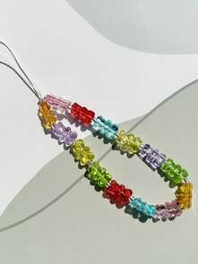 1pc Colorful Jelly Gummy Bear Beaded Lanyard, Suitable As Gift For Mother, Family, Friends, Birthday, Holiday, Phone Charm, Phone Strap (Bear Color Random) Compatible With Android And Most Smartphone,Gifts For Mother, Family, Friends, Kids, Birthday, Holiday Phone Chain - Multicolor - View 6