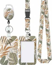 Uniclife Estuche de plástico con flores blancas para porta credenciales deslizante con carrete retráctil, clip de mosquetón y correa de cordón desmontable. Protector de tarjeta vertical de moda para - Margarita base negra - Ver 8