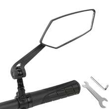2 件高清广角自行车后视镜，360° 可调，适用于自行车、电动滑板车、摩托车和山地自行车，配有安装硬件，简约黑色设计，自行车配件
