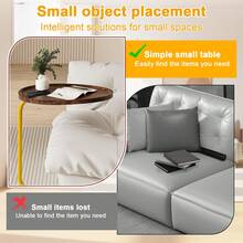 Small Coffee Table, Small Side End Table, Oval Desktop Tea Table, C-Shaped End Table, Bed Sofa Couch Coffee Dinner Table For Snack Drink TV Tray - Style a - View 6