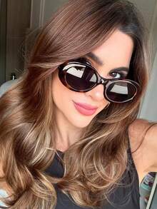 1 Stück ovale Vollrahmen Damen Modebrillen, personalisierte Outdoor Street Style ovale