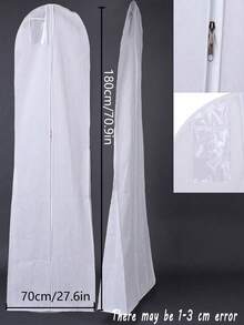 婚禮透明大容量收納展示袋，防塵防水防潮，掛衣收納袋，衣物整理袋，防塵罩，衣櫃收納袋，居家臥室宿舍衣櫃收納袋，掛衣、洋裝、襯衫、外套、學校用品收納袋，學習用品收納袋 - 白色 - 查看 3
