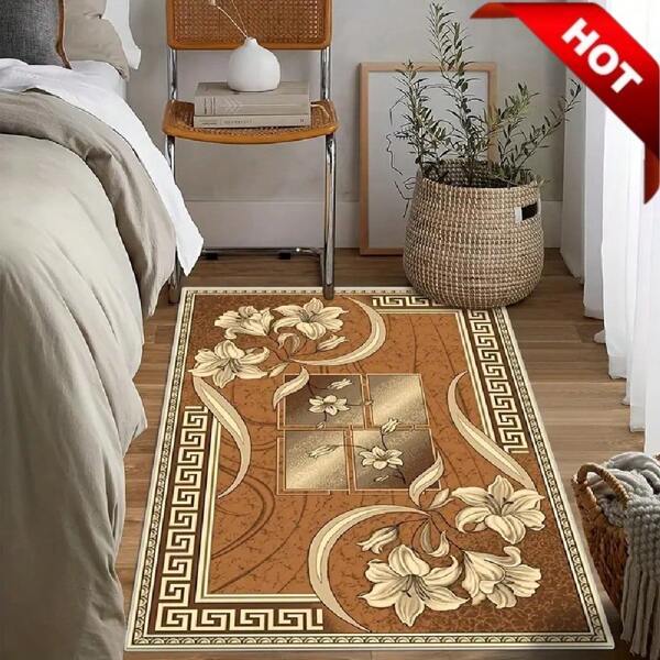 Una alfombra de área grande y premium, ligera y portátil con excelente valor, con patrones retro personalizados. Esta lujosa alfombra de área complementa varios estilos de decoración del hogar, es lavable a máquina para un fácil cuidado y está fabricada con material de alta densidad con gránulos antideslizantes en la parte inferior para evitar el desvanecimiento. Diseño moderno adecuado para dormitorios, de vuelta al colegio