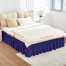 Wrap Around Dust Ruffle Bed Skirt - Dark Grey - For Queen Size Beds With 15 Inch Drop - Elastic Strap - Adjustable Pleated Bedskirt With Brushed Fabric And Wrinkle Free - For Women, Men, Kids & Teens - Multicolor - View 22