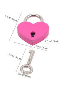 1 件心形金属挂锁（带钥匙），迷你心形挂锁，旅行心形锁，迷你锁（带钥匙），适用于珠宝盒 - 彩色 - 查看 7