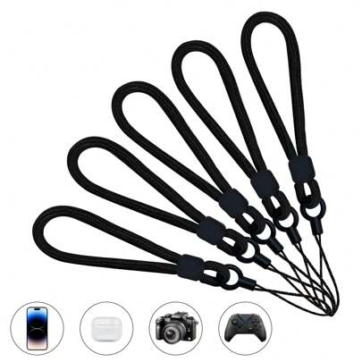 5pcs Simple & Creative Phone Lanyard Short Strap Small Pendant Anti-Drop Hanging Decoration, Suitable For Camera, Bluetooth Earphone, U Disk, Car Key, Small Fan, Water Cup And Other Small Items