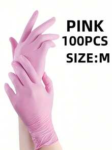 100/50 只一次性丁腈手套，耐用家用清洁手套，不含乳胶，无粉，适用于家庭和厨房清洁、家务、绘画和户外旅行及家用小工具