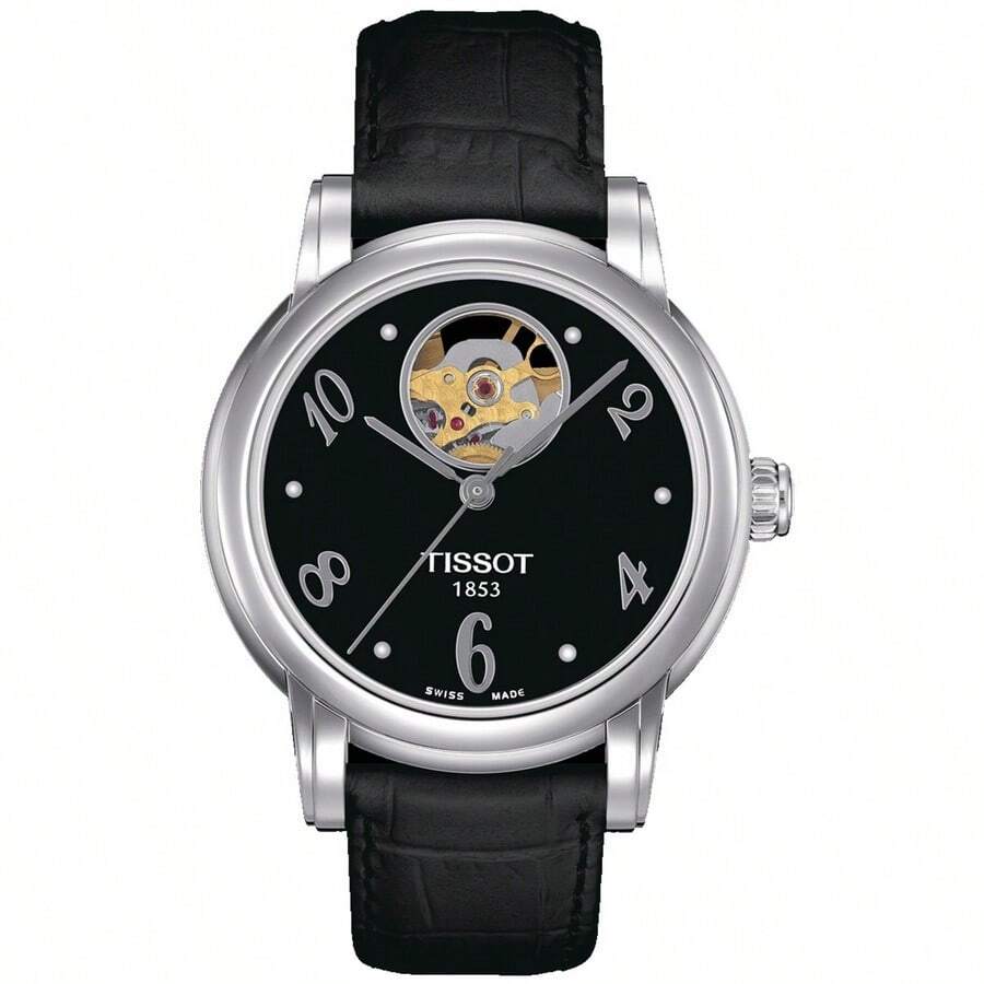 Tissot Women's T-Classic Lady Heart T0502071605700 Strap Black Dial Automatic Movement Buckle Clasp 35mm Round Watch - one-size - View 1