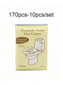 20/30/40/50/60/70/80/90/100 Pieces,10pcs/Pack Disposable Toilet Seat Covers, Water-Soluble Portable Toilet Seat Covers, Portable Travel And Business Toilet Cushions, Toilet Covers, Essential Accessories For Airplane Travel, Camping, Bathroom Accessories, Bathroom Supplies Bag For School School Accessories School Stuff