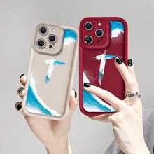 Designed For IPhone 16/15/14/13/12/11 Pro, This Case Brims With Dreamy And Romantic Allure. It Features A Cross Painted In Soft, Gradient Blue - White Hues, Along With Layered Blue Waves, Forming An Artistic, Sea - Inspired Pattern That Creates A  And Poetic Vibe. Crafted From Durable TPU, It's Scratch - Resistant And Slip - Proof, Providing Your Phone With A Shield Of Gentle, Ocean - Themed Warmth. Supports Wireless Charging, So It Balances Everyday Practicality With A Touch Of Delightfully Whimsical, Sea - Related Romance - Each Hold Feels Like A Gentle Embrace By The Sea, Merging Function And Charmingly Artistic, Ocean - Inspired Flair! - 白色 - 查看 4