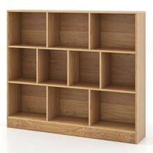 Lifezeal 10-Cube Bookcase For Kids 41"Wooden Toy Storage Organizer For Kid's Room - Natural - View 1