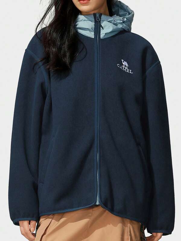 CAMEL CROWN Outdoor Sports Fleece Jacket Couple Style Hooded Warm Polar Fleece Jacket Liner