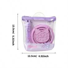 MINISO Sanrio Kuromi Faltbecher Kulturtasche-Set. Das lila Farbschema ist super auffallend. Der Faltbecher spart Platz, kombiniert mit einer tragbaren Zahnbürste mit Kuromi Muster. (1 Stück)